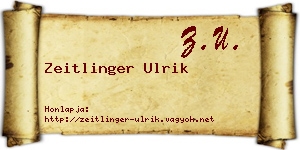 Zeitlinger Ulrik névjegykártya